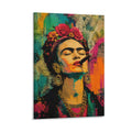 Frida-Style Pop Art Woman with Cigar Bold Feminist Portrait Framed Canvas Wall Art