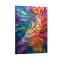 Rainbow Spiral Textured Abstract Vibrant Palette Knife Swirl Framed Canvas Wall Art