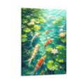 Koi Fish Lotus Pond Japanese Zen Garden Nature Framed Canvas Wall Art
