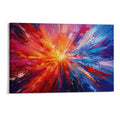 Red Orange Gold Starburst Abstract Bold Energy Explosion Framed Canvas Wall Art