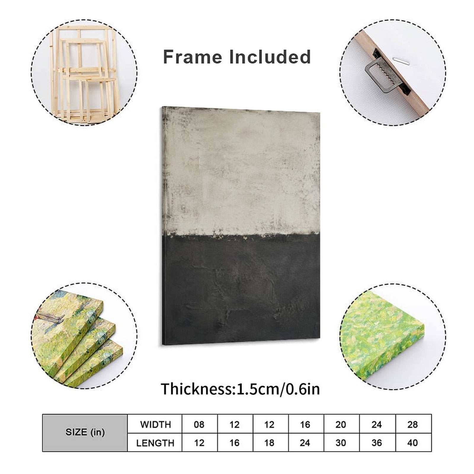 Cream Charcoal Minimalist Abstract Textured Framed Canvas Wall Art | Wabi-Sabi Neutral Print