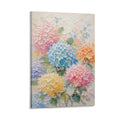 Colorful Hydrangea Garden Textured Pastel Floral Relief Framed Canvas Wall Art